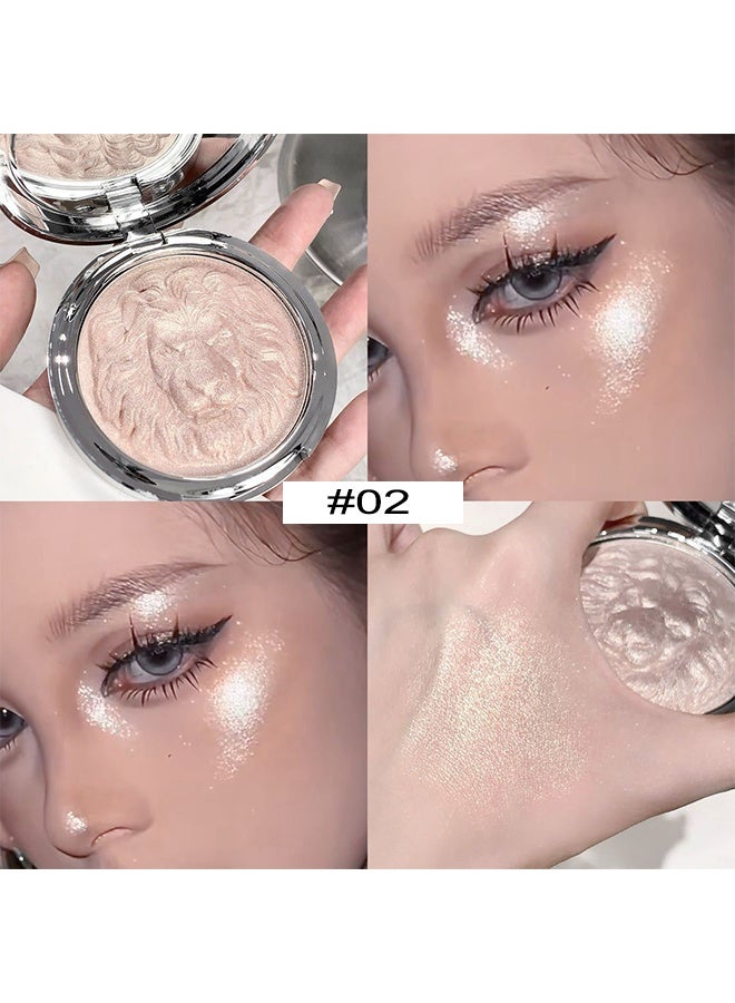 KAPEINE Face Highlighter Palette,Pink Glitter Eyeshadow Pearl Shimmer Single Makeup Kit High Glossy Face Makeup Palette Sparkling Highlighter Makeup Palette Smooth Baked Lasting Shining Makeup-02 - Image 2